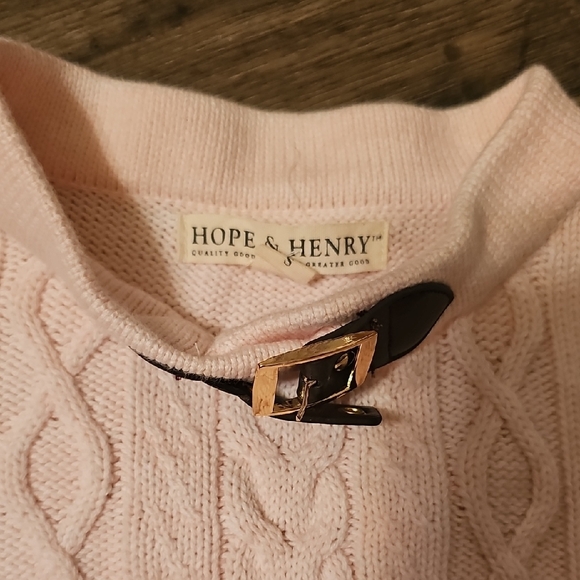 Pink Cable Knit Poncho - Picture 2 of 7